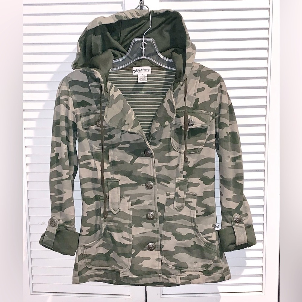 Self Esteem Camo Hoodie Sweater Jacket Small